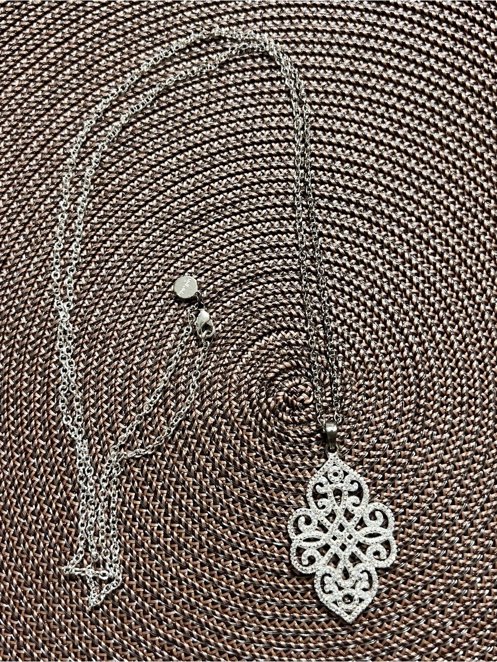Stella & Dot Silver Filigree Pendant Necklace - Elegant Women’s Jewelry